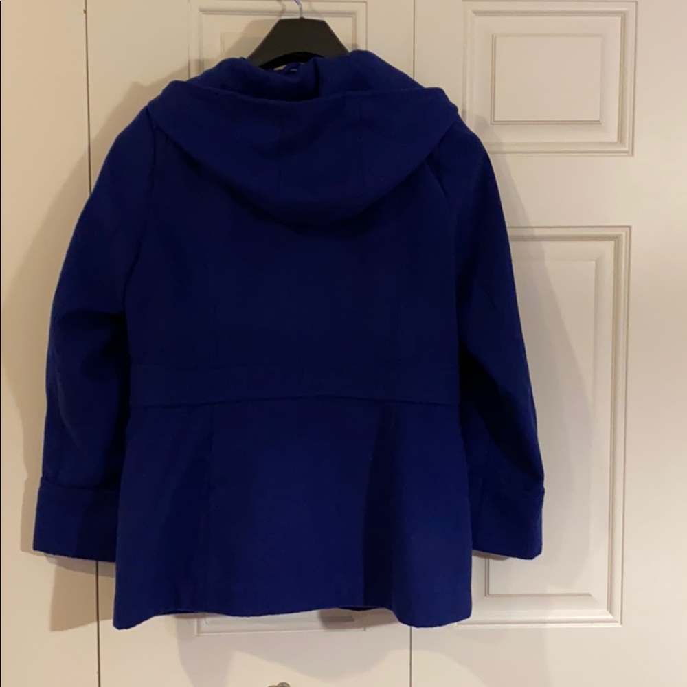Dark blue pea coat with hood - Picture 2 of 2